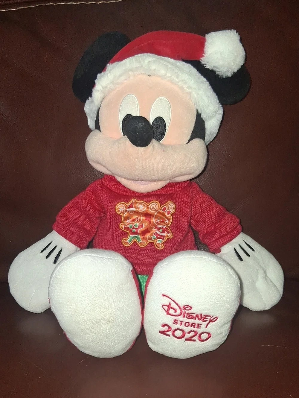 Disney Red and Black Holiday Mickey Mouse Plush